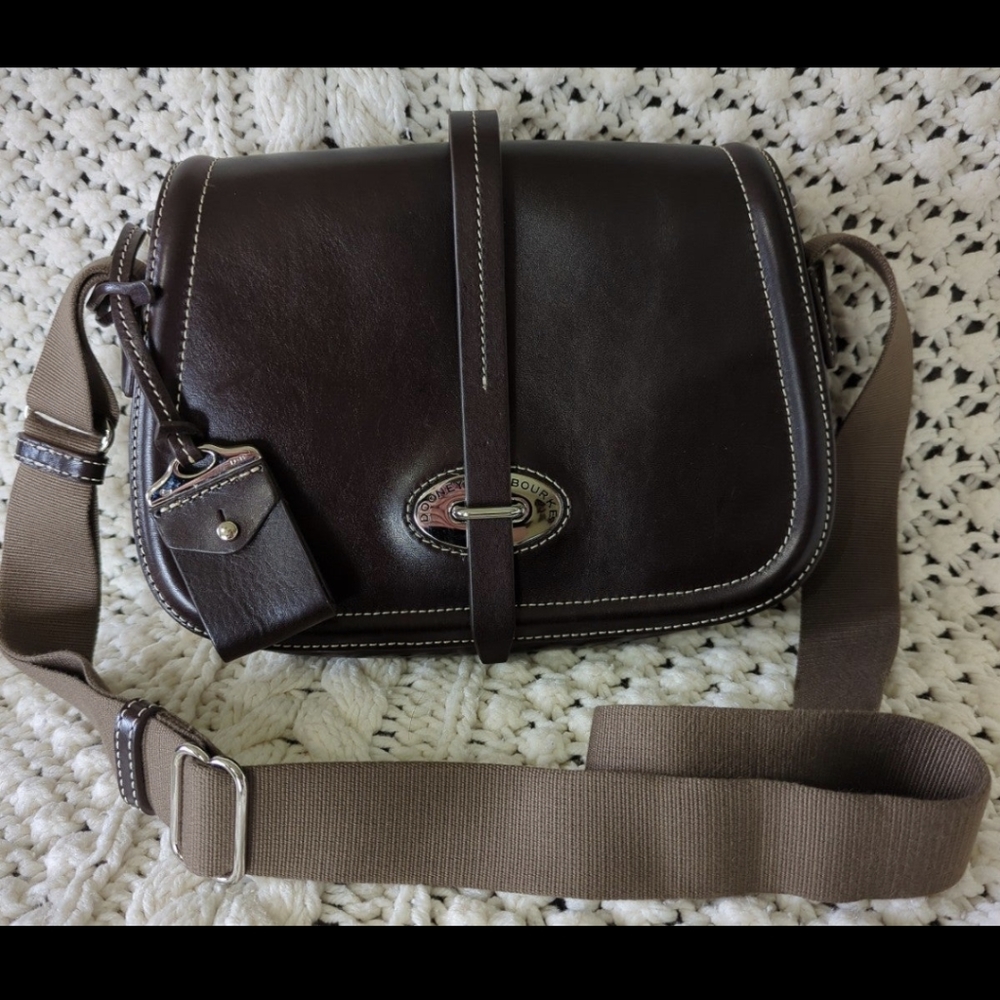 Dooney and Bourke Toscana Florentine Small Saddle Bag in Espresso